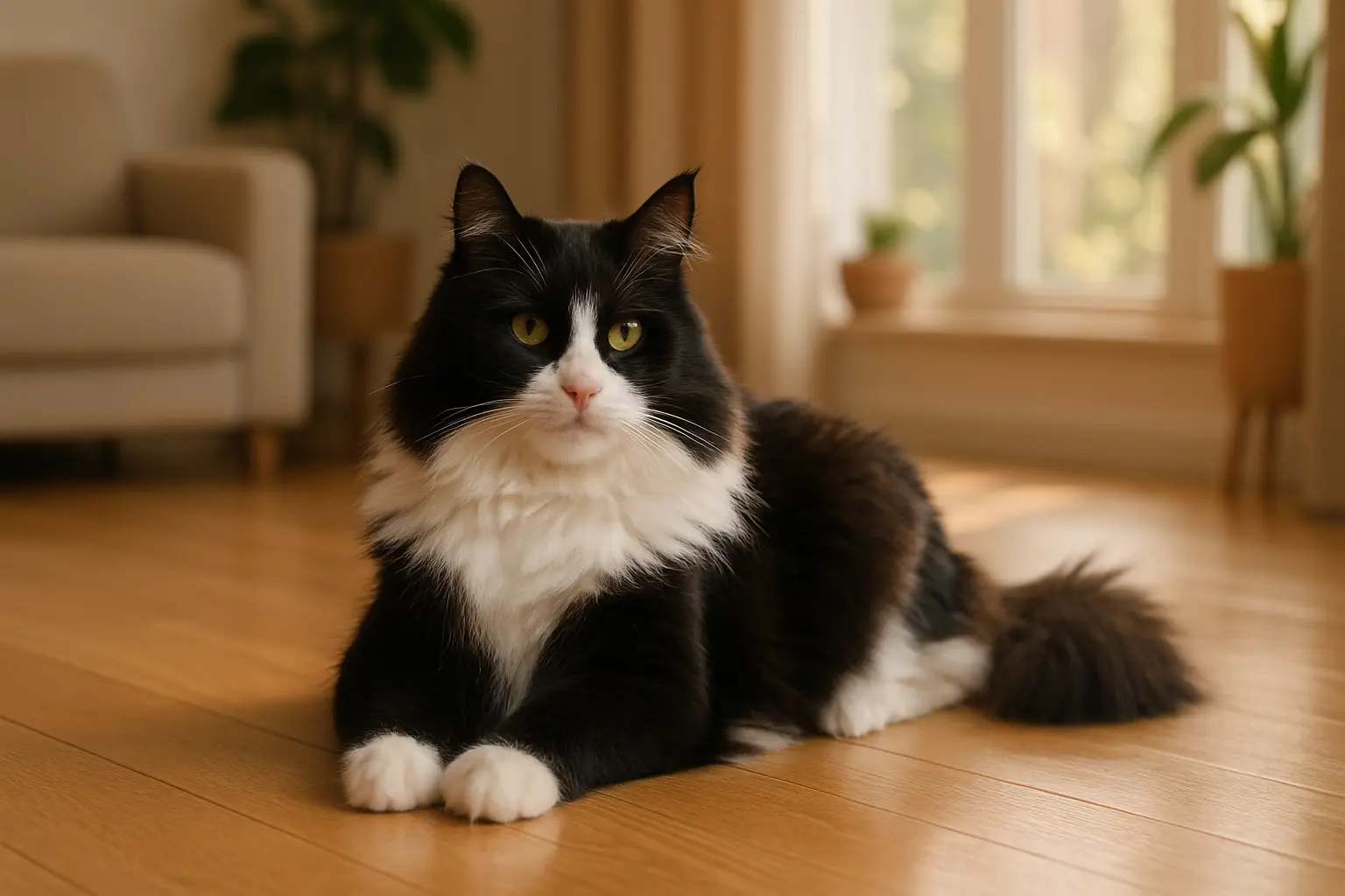 Siberian Tuxedo Cat