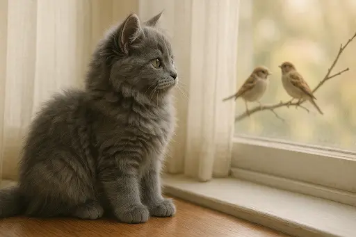 Grey Siberian Cat Kitten