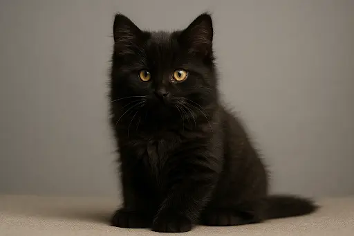 Black Siberian Cat Kitten