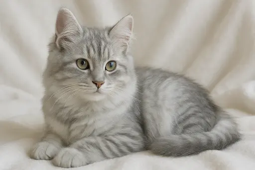Silver Siberian Cat Kitten